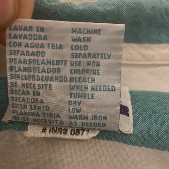 Mint & White Striped Beach Cotton Button Down - Picture 8 of 10